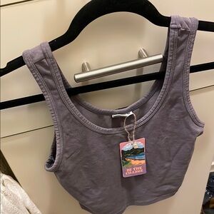 Women's Grey Crop Tank Top